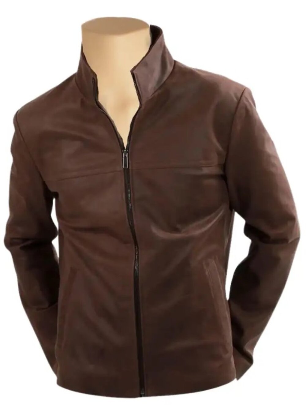 Lusso Leather Men's Brown Suede Leather Jacket - XL